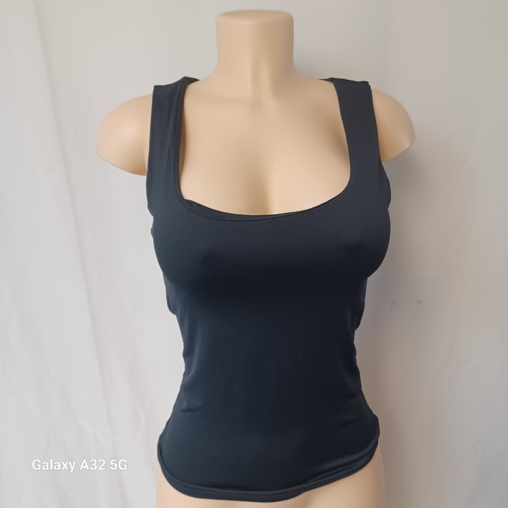Zara Blouse Stratch Size S Black Fitted Sleeveless Tank Top - Picture 3 of 12